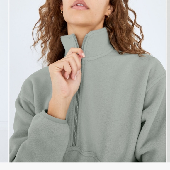 TNA Tops - Small TNA Polar Fleece quarter zip cropped